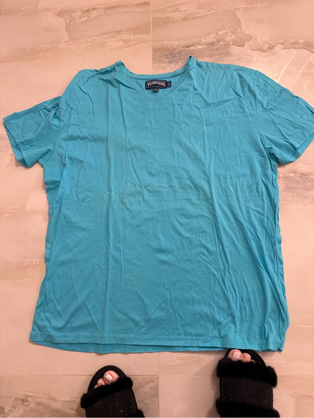 Vilebrequin Men's Crewneck T-Shirt in Turquoise XXXL